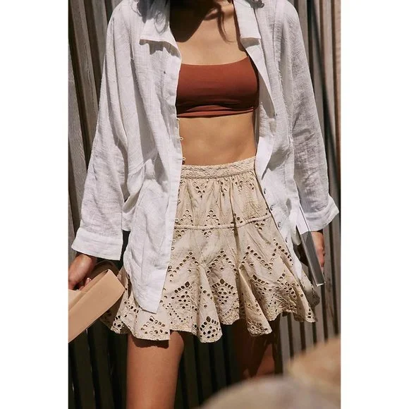 NWT FREE PEOPLE Serenity Mini Skort / Tea SIZE Large - Picture 7 of 12